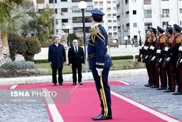 استقبال رسمی از جهانگیری معاون اول رئیس جمهور در دمشق/ تصاویر