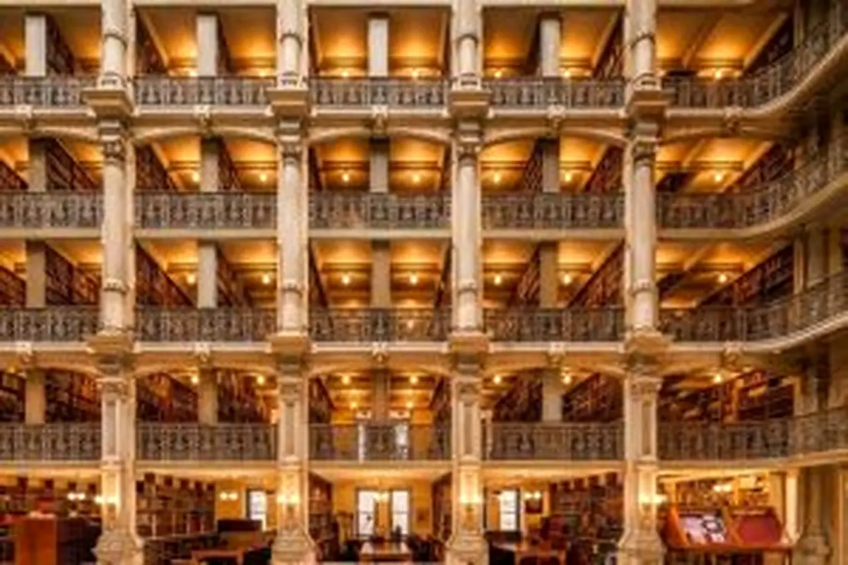 عکس های باورنکردنی از زیباترین کتابخانه دنیا در آمریکا / تصاویر