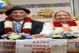 شوهر 109 ساله؛تولد 102 سالگی همسرش را جشن گرفت