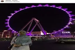 مجری زن تلویزیون در آمریکا کنار بلندترین چرخ و فلک دنیا+ عکس