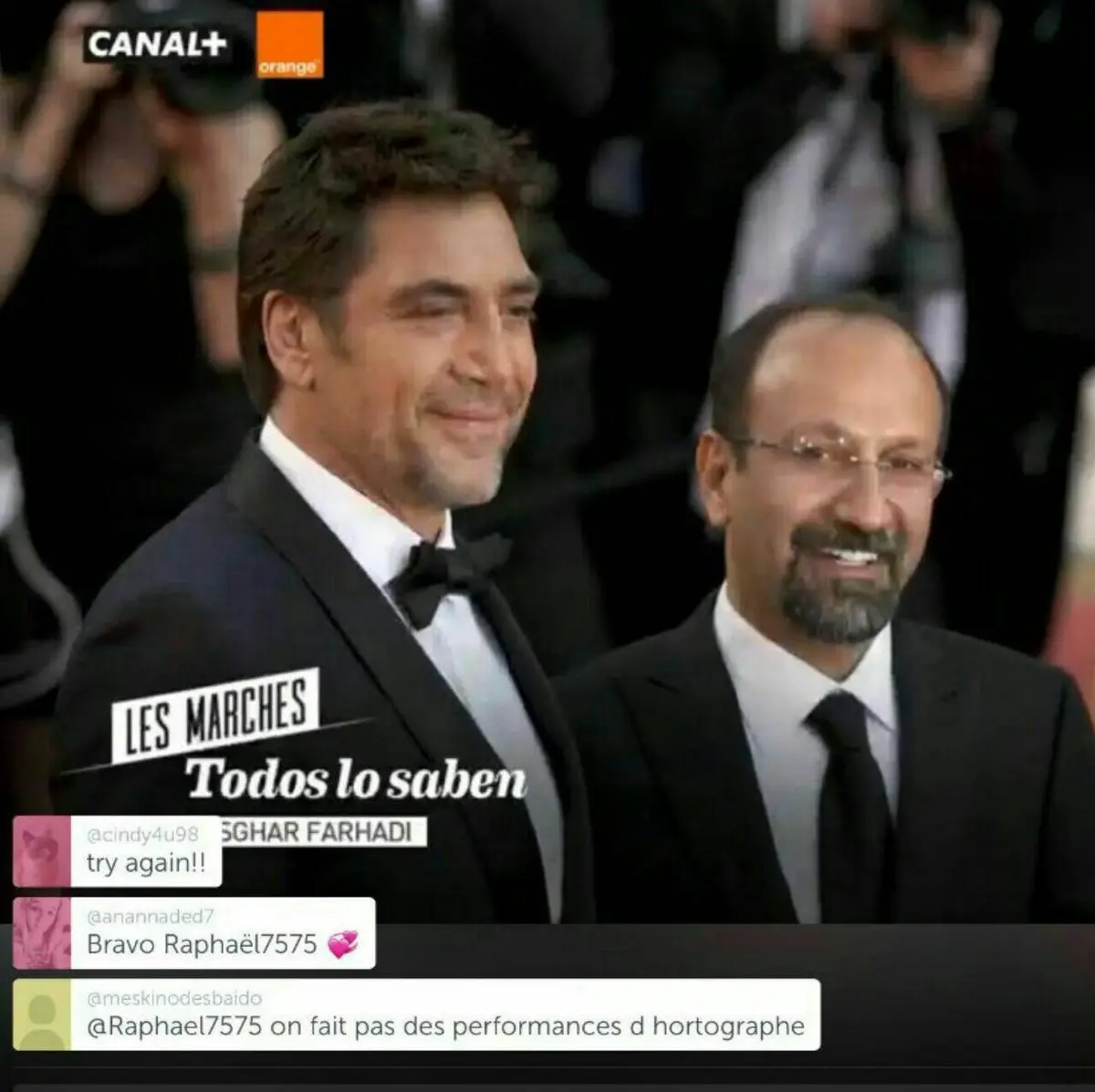 اصغر فرهادی و خاویر باردم روی فرش قرمز جشنواره کن/عکس