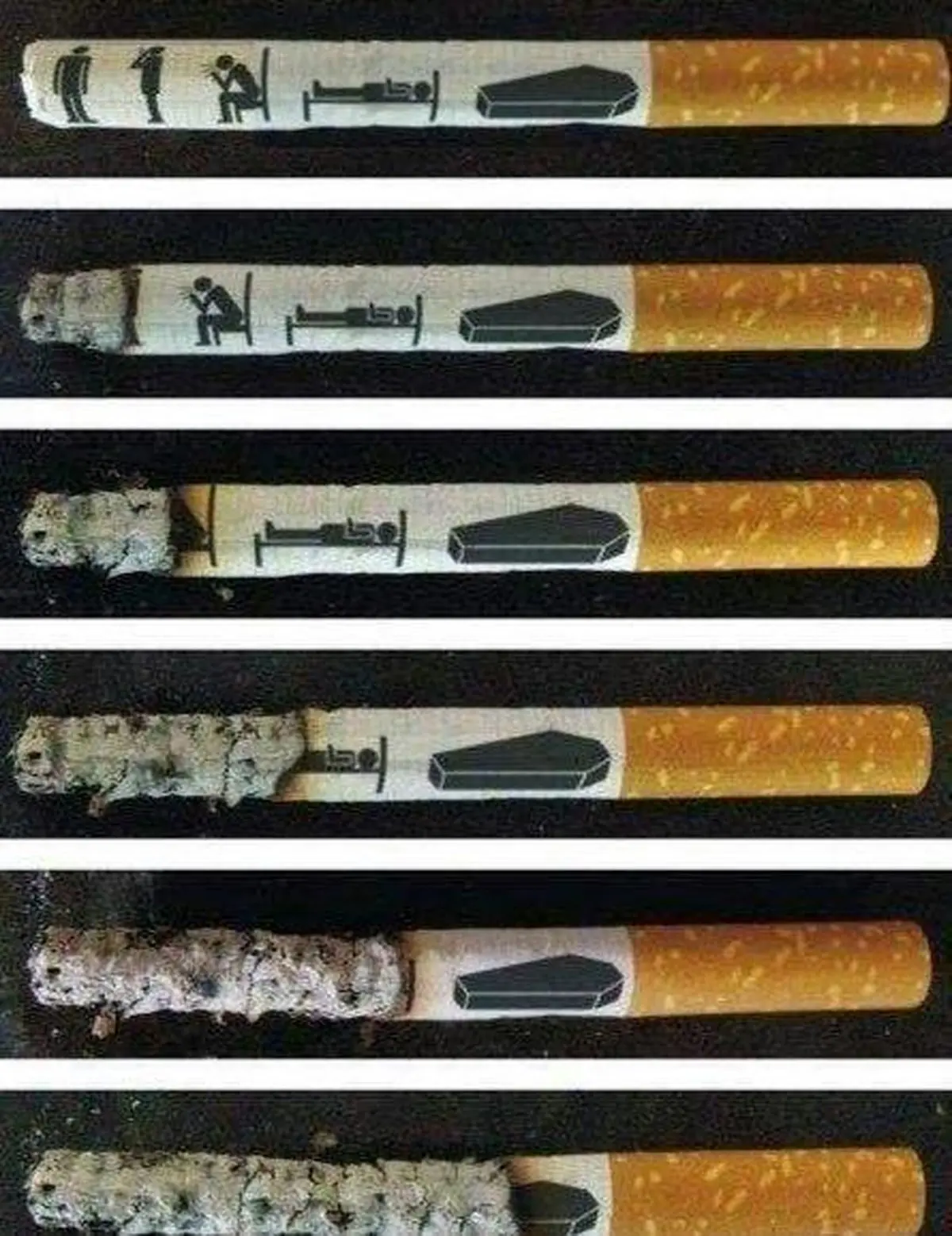 تصویر تبلیغ هشدار دهنده جالب برای ترک سیگار