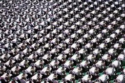 رکورد ماساژ صورت هزار نفری در چین/عکس