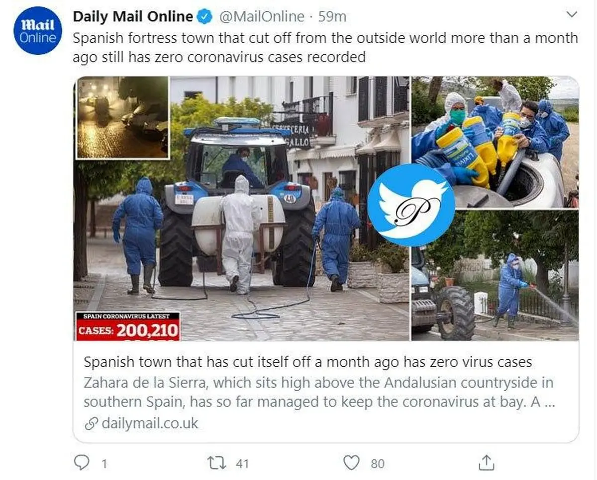 شهری که تاکنون حتی یک مورد از کروناویروس در آنجا دیده نشده + توئیتر