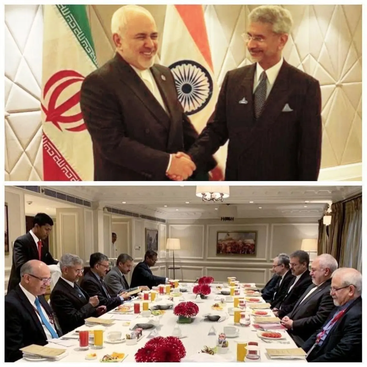 عکس / صبحانه کاری وزيران خارجه ايران و هند