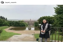 خوشگذرانی خانم بازیگر جوان سینما در خارج از ایران/عکس