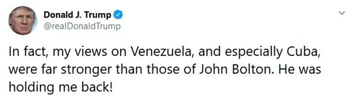 ترامپ: بولتون مانع کار من می‌شد