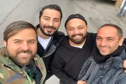 عکسی از دورهمی نوید محمدزاده، هومن سیدی و صابر ابر