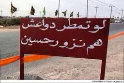 پاسخ زائران اربعین به داعش/ عکس