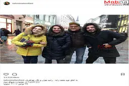عکس یادگاری رامبد جوان و همسرش به همراه نوید محمدزاده و تهمینه میلانی در استونیا / عکس