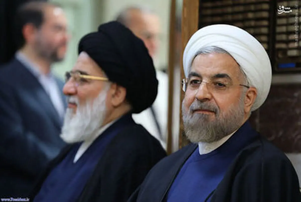 حاشیه‌های تصویری حضور حسن روحانی در مراسم ختم والده آیت الله هاشمی شاهرودی