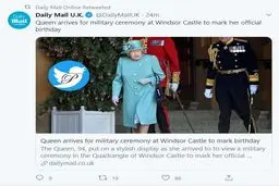 حضور ملکه 94 ساله انگلیس در مراسم رسمی تولدش در قلعه ویندسور + توئیتر
