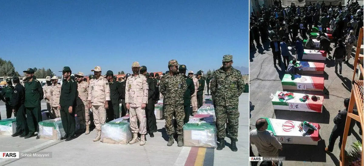 عکس : شهدای حادثه تروریستی زاهدان آماده اعزام به اصفهان