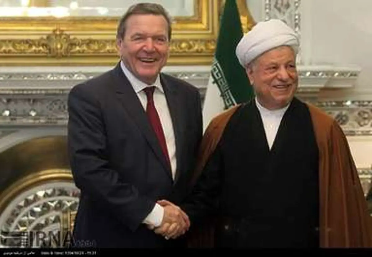 دیدار صدراعظم سابق آلمان با آیت‌الله هاشمی رفسنجانی/ تصاویر