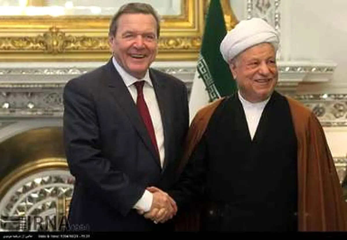 دیدار صدراعظم سابق آلمان با آیت‌الله هاشمی رفسنجانی/ تصاویر