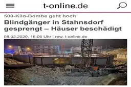 انفجار بمب ٥٠٠ كيلویی در آلمان! + عکس و جزئیات