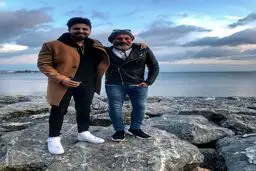 عکس/ دو بازیگر سینما در کنار ساحل