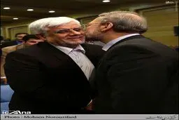 احوالپرسی گرم لاریجانی و عارف/ عکس