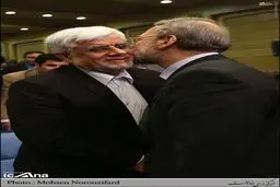 احوالپرسی گرم لاریجانی و عارف/ عکس