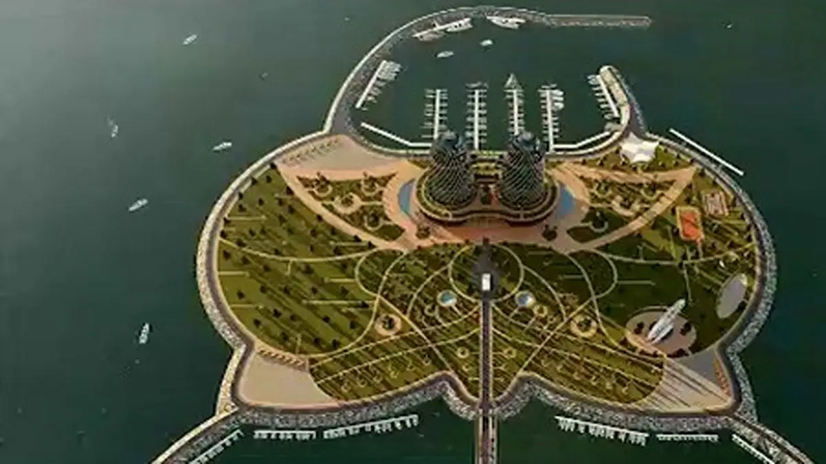 تصاویر زیبا از ساخت نخستین جزیره مصنوعی کشور در دریای خزر