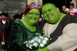 ازدواج به سبک شرک و فیونا!/ تصاویر