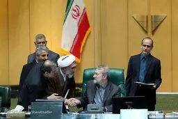 خوش و بش لاریجانی با وزیر دادگستری/عکس