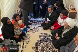 روایت تصویری از حضور رئیس قوه قضاییه در چادر زلزله زدگان