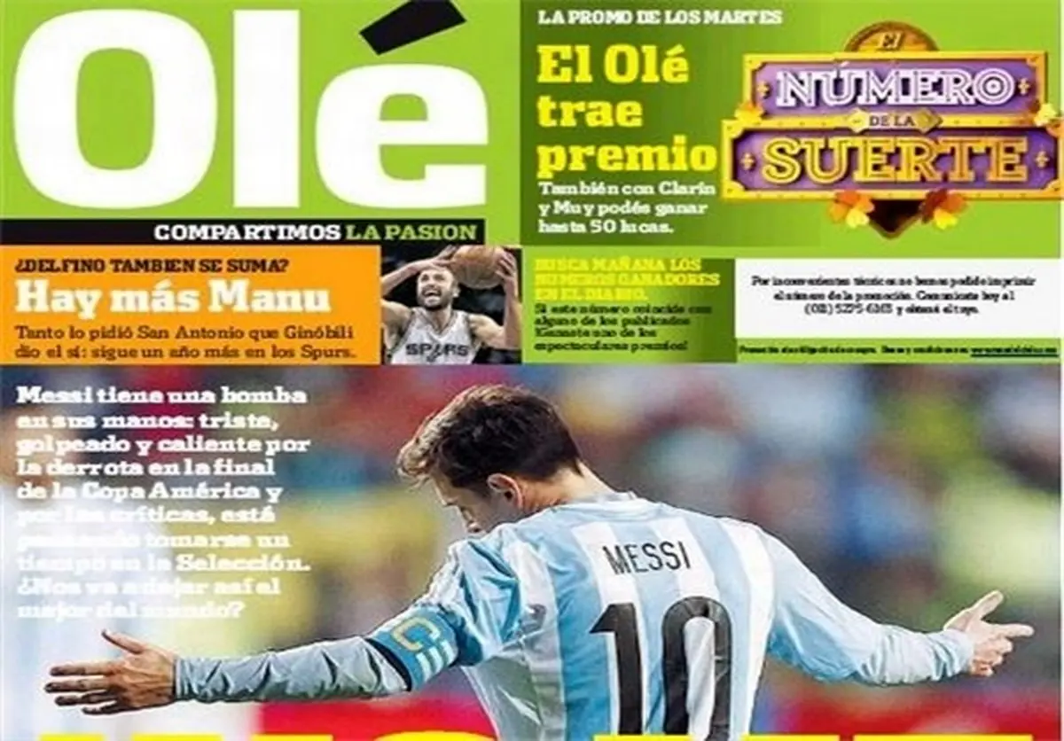 مقاله ای سرتاسر توهین آمیز و تند روزنامه آرژانتینی علیه مسی + عکس