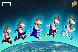 لیونل مسی 29 ساله شد!/ کاریکاتور