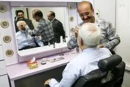 ظریف در اتاق گریم/عکس