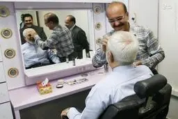 ظریف در اتاق گریم/عکس