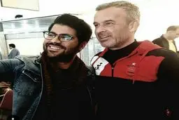 دیدار حامد همایون با پرسپولیسی ها در فرودگاه مهرآباد/عکس