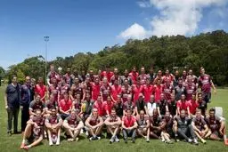 راگبي بازهای استرالیایی در تمرين تيم ملي فوتبال ایران/ عکس