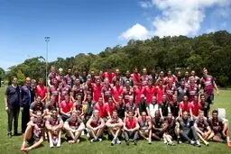 راگبي بازهای استرالیایی در تمرين تيم ملي فوتبال ایران/ عکس