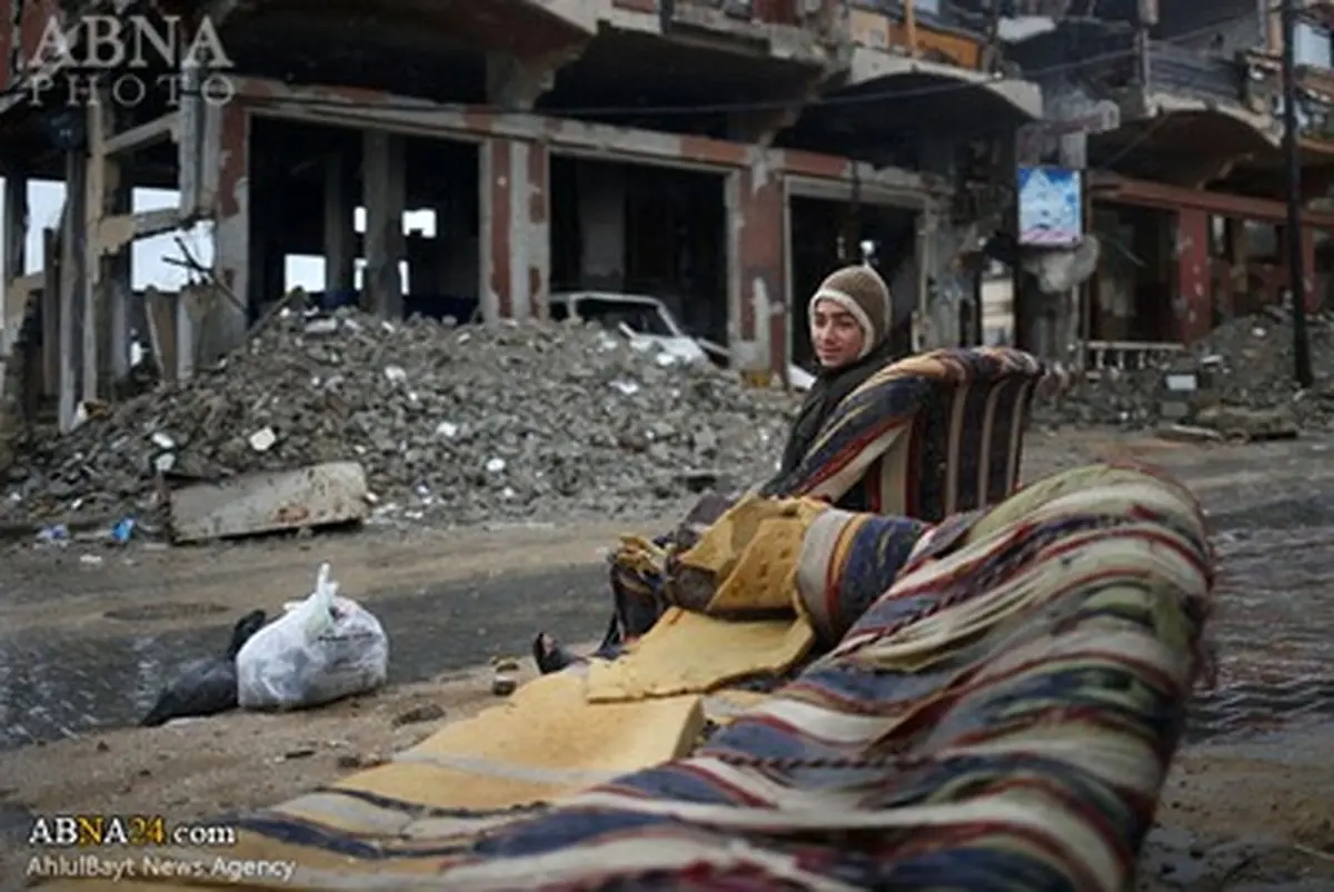 رنج سرما در میان خرابه‌های غزه/تصاویر