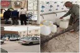 پس از صف مرغ و روغن؛ صف آب هم درست شد! +عکس