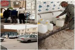 پس از صف مرغ و روغن؛ صف آب هم درست شد! +عکس