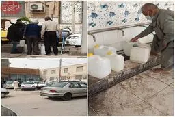 پس از صف مرغ و روغن؛ صف آب هم درست شد! +عکس