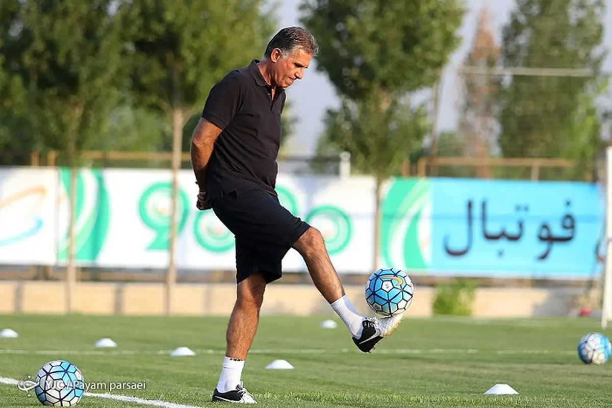هنرنمایی کارلوس کیروش در تمرین تیم ملی/عکس