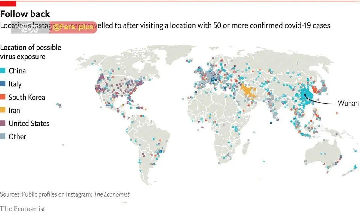 ایرانی ها کمترین عامل انتقال کرونا بر اساس تحلیل اکونومیست  + عکس