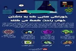 خوراکی هایی که به داشتن خواب راحت کمک می‌کنند + اینفوگرافی