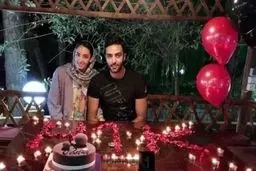 تصویری از جشن تولد دونفره کیمیا علیزاده و همسرش