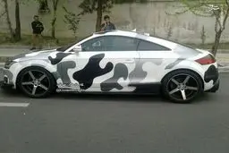 خودروی آئودی با استتار ارتشی/عکس