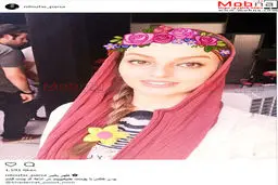 سلفی نیلوفر پارسا با حجاب فتوشاپی! / عکس