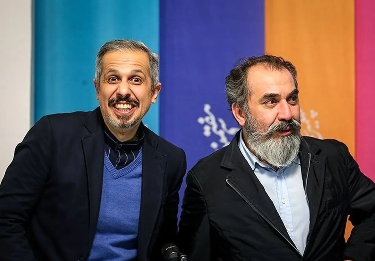 عکس: سیامک انصاری و چهره خندان جواد رضویان در یک قاب