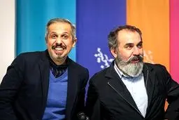 عکس: سیامک انصاری و چهره خندان جواد رضویان در یک قاب