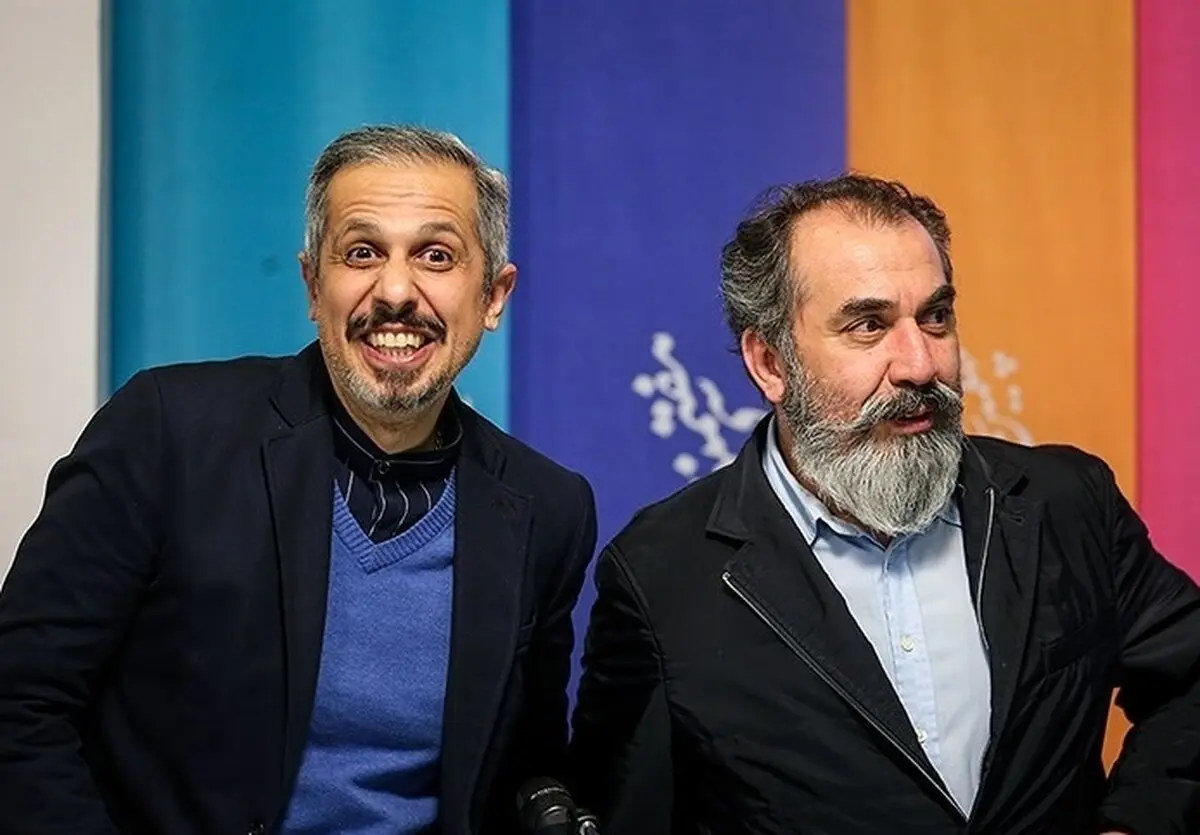 عکس: سیامک انصاری و چهره خندان جواد رضویان در یک قاب
