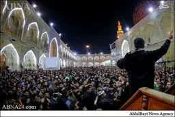 تصاویر عزاداری شهادت حضرت زهرا(س) در حرم امام علی(ع)