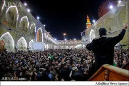 تصاویر عزاداری شهادت حضرت زهرا(س) در حرم امام علی(ع)
