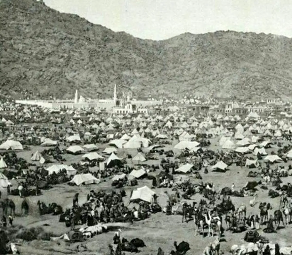 عربستان ۱۸۸۹؛ تصویری از اسکان زائران در مکه